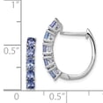 thumbnail image 2 of 925 Sterling Silver Oval Tanzanite Hinged Hoop Earrings, 2 of 6