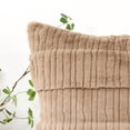 thumbnail image 5 of Home Soft Things Sculpted Stripe Faux Fur Pillow Covers, 1 piece, 20"x20", Light Taupe, 5 of 9
