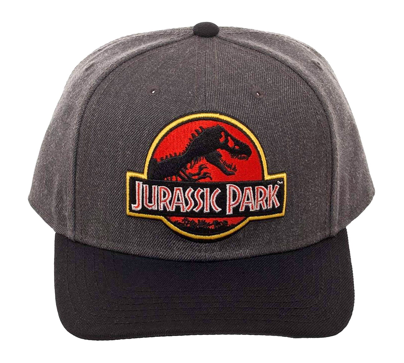 Jurassic Park Movie Logo Red Patch Flat Bill Snapback 2tone Mesh Back Cap Hat 