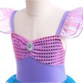 thumbnail image 4 of Princess Mermaid Costume for Little Girlswith Red Wig Birthday Party Dress, 4 of 7