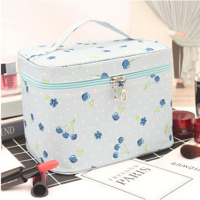 Bolsa de cosméticos portátil, pequeña, fresca, bonita, portátil, multifuncional, de lona, para viaje, para guardar cosméticos