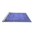 thumbnail image 2 of Ahgly Company Machine Washable Indoor Square Oriental Blue Industrial Area Rugs, 5' Square, 2 of 4
