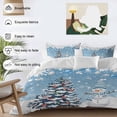 thumbnail image 3 of Blue Christmas Bedding Duvet Cover Set Full Size 4 Pieces Winter Snowman Snowflake Christmas Tree Bedding Set with Zipper Closure, 1 Comforter Cover 86x86 Inches 1 Flat Sheet & 2 Pillow Cases, 3 of 7