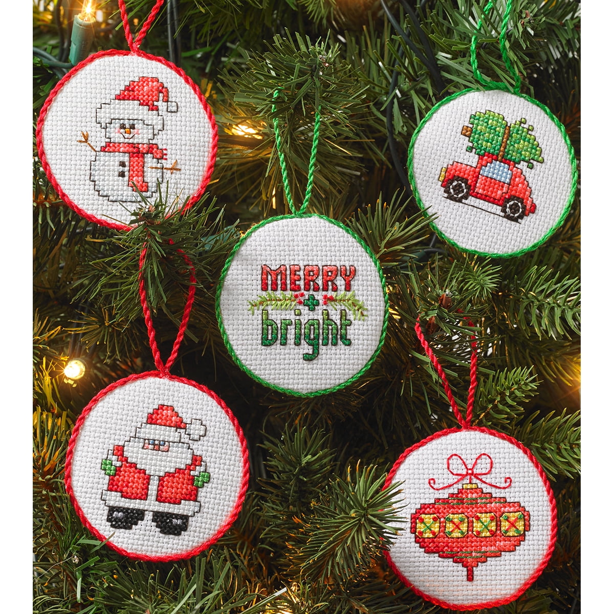 Christmas Cross Stitch Santa's Toys Christmas Ornaments Needle New by Janlynn