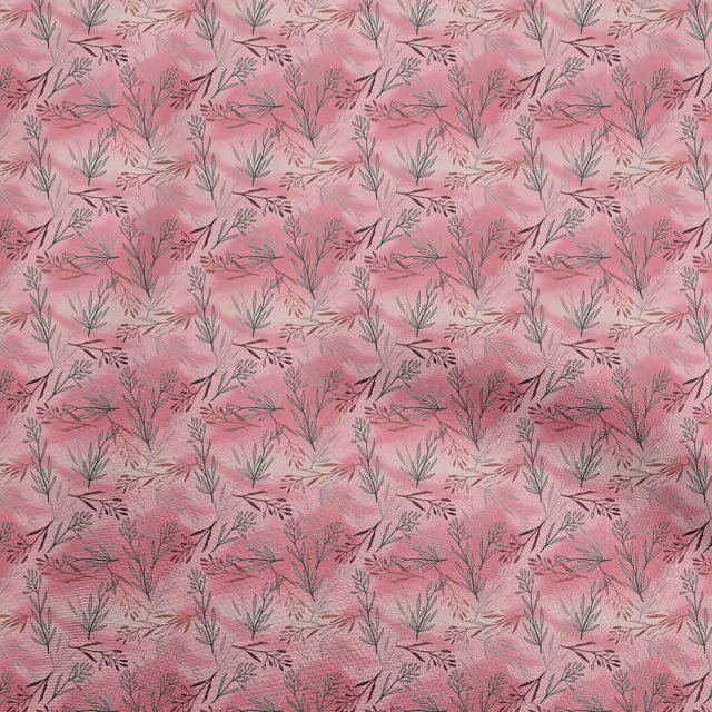 oneOone Rayon Red Fabric Leaves Fabric For Sewing Printed Craft Fabric By The Yard 56 Inch Wide