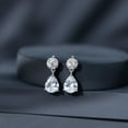 thumbnail image 6 of Rosec Jewels Certified Cubic Zirconia Drop Earrings for Women, AAAA Quality - with Jewelry Box, 14K White Gold, 6 of 8