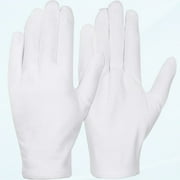 White Cotton Gloves, 6 Pairs Cotton Gloves Large Clothes Gloves for Women Dry Eczema Hands Moisture Attending Jewelry Archive Cleaning Silver Clothing Inspection