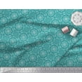 thumbnail image 3 of Soimoi Green Georgette Viscose Fabric Seamless Damask Printed Fabric 1 Yard 42 Inch Wide, 3 of 3