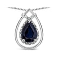 thumbnail image 2 of Star K� 8x6 Pear Shape Genuine Black Sapphire Halo Pendant Necklace, 2 of 9