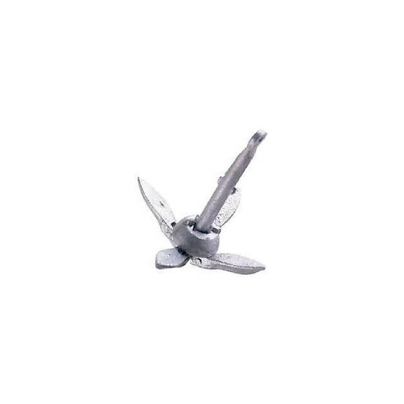 SeaDog 318005 Galvanized Folding 14" Anchor, 1/2" Diameter, 7' to 10' Chain Length, Fits 5' to 14' Boats