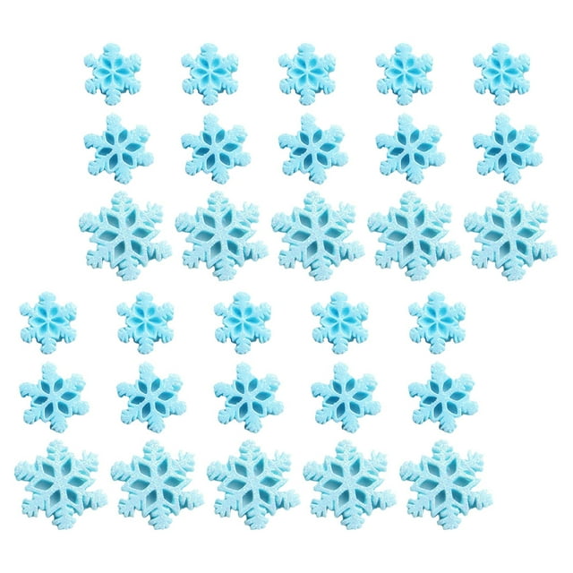 GOOHOCHY 50pcs Snowflakes Diy Craft Resin Charms For Christmas Decorations Winter Party Embellishments Assorted