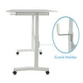 thumbnail image 3 of Atlantic Sit Stand Height Adjustable Desk with Side Crank and Casters in White, 3 of 8