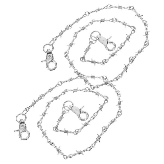 SEWCHICS Hip Hop Trousers Chain with Clasp Design Stylish and Functional 2Pcs