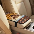 thumbnail image 4 of Xixirimido Car Seat Covers Front Seats Leather Universal Fit for Cars, Vans, Trucks, SUV, Set of 5 Car Seat Protector with Seatbelt Covers & Center Console Cover, Sunflower Ethnic Highland Cattle, 4 of 8