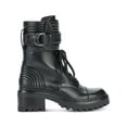 thumbnail image 3 of DKNY Womens Black Lace-Up Buckled Strap Lug Sole Padded Basia Round Toe Block Heel Zip-Up Combat Boots 5 M, 3 of 4