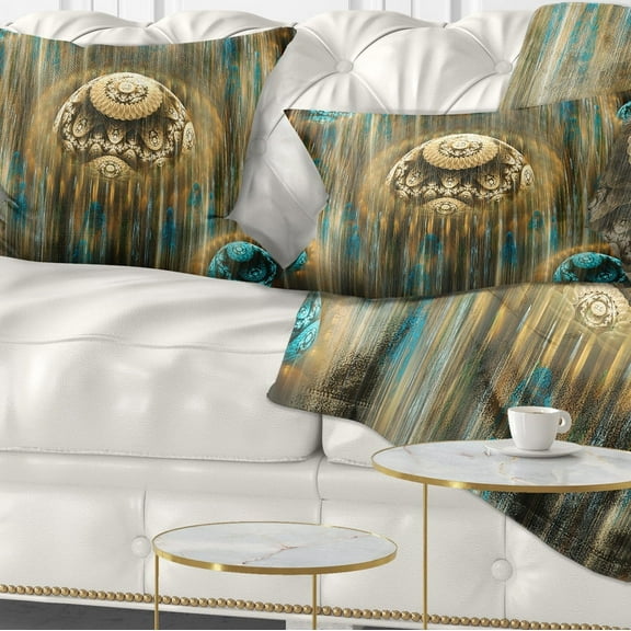 Designart Brown World of Infinite Universe - Abstract Throw Pillow - 12x20