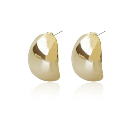 Time and Tru Women's Domed Metal Earring In Gold Plated Color
