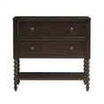 thumbnail image 2 of Mid-Century Floor Storage Cabinet with 2 Glide Drawers and Solid Turned legs, Accent Cupboard for Living Room, Bedroom, Hallway and Kitchen, Wooden Sideboard, Brown, 2 of 7