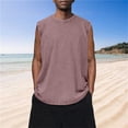 thumbnail image 6 of Men’s Sleeveless Tank Top Distressed Acid Wash Oversized Crewneck Loose Summer Tee, 6 of 8