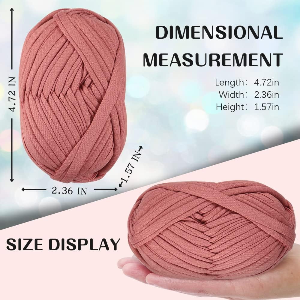 AIGIA T-Shirt Yarn Elastic Fabric Crochet Cloth Yarn Thick Knitting Yarn for Hand DIY Bag Blanket Cushion Crocheting Projects( 2/4/6PCS )