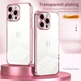 thumbnail image 2 of Luxury Clear Electroplated Edge Phone Case For iPhone 15 14 Plus 13 12 Mini 11 Pro Max Shockproof Silicone Soft TPU Back Cover, 2 of 7