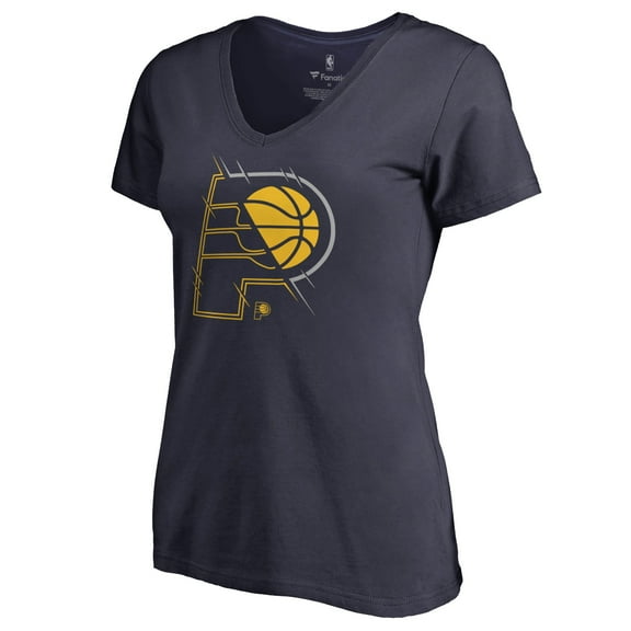 Women's Navy Indiana Pacers X-Ray Slim Fit V-Neck T-Shirt
