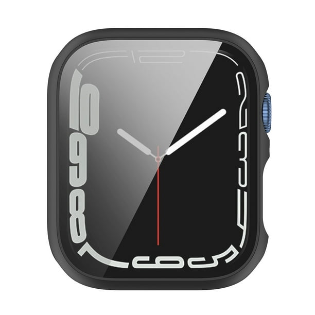 Parachoques completo de vidrio templado + cubierta para Apple Watch Series 8 7 6 5 4 SE (negro) Ehuebsd Para estrenar