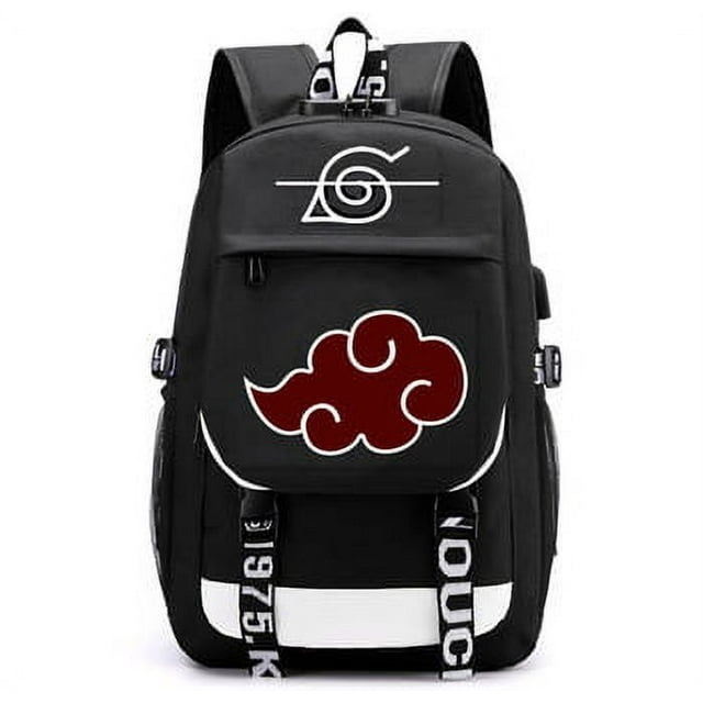 Mochila de moda BEIBAO Logotipo de Naruto Akatsuki poliéster estilo ocio
