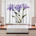 thumbnail image 2 of Ambesonne Flower Kitchen Curtains, Romantic Summer, 55"x45", White Violet Green, 2 of 3