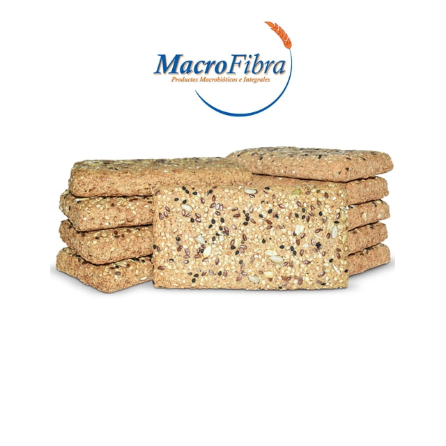 Galleta Barra Energética Macrofibra Integral Reducido en Azucar Vegano sin Lactosa Macrobiotico E Integral 5 Paq c/10 Pzas