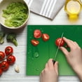thumbnail image 3 of Green Cutting Board, Abstract Art Style Vector Illustration of Water Drops Background Print, Decorative Tempered Glass Cutting and Serving Board, Large Size, Fern Green Apple Green, by Ambesonne, 3 of 5