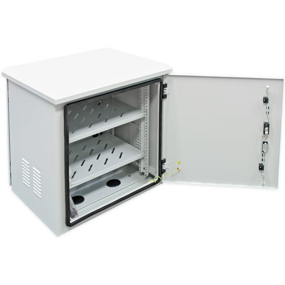 Electriduct IP55 Rack Mount 19-Inch Outdoor Network Enclosure with Fans - 6U Height x 17.7"Depth