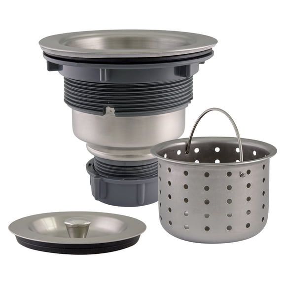 Stainless Steel Kitchen Sink Drain Strainer with Removable Deep Basket, Standard 3.5 in. Fit
