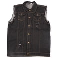 thumbnail image 1 of Chaleco vaquero para hombre, cuello vuelto, chaleco informal, chaleco sin mangas de un solo pecho, negro, 5XL, 1 of 14