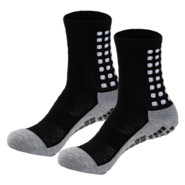 Calcetines de fútbol antideslizantes, calcetines deportivos neutros transpirables y cómodos, calcetines de fútbol negros con puntos de goma, calcetines de fútbol para hombres, mujeres y