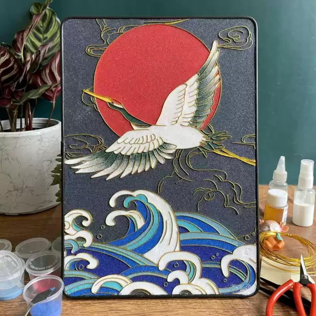Cloisonne Filigree Enamel Paint by Numbers Kit, All in One with Tools, DIY Craft, Starter Set for Adults and Beginners, Easy Instructions, Hobby for Adults Teens Elderly Handmade Home Decor Gifts