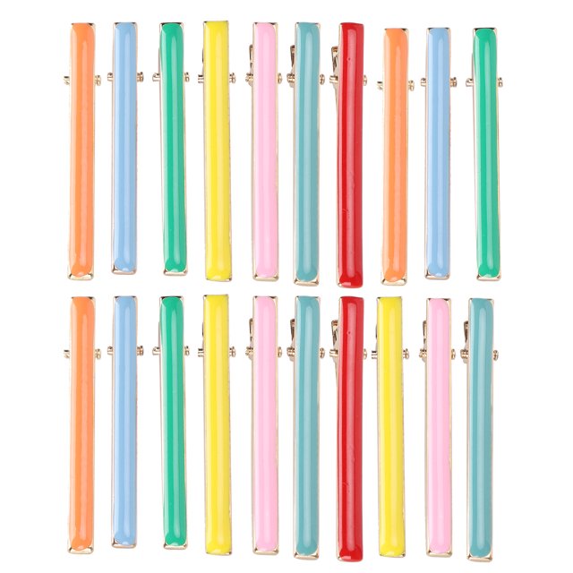 Dekaim 20 Piezas Horquilla De Metal Clip De Tira Larga Flequillo Antideslizante Decoración De Tocado Colorida Fija