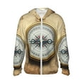 thumbnail image 1 of Balery Magnetic Old Compass On World Map Sudadera ligera de manga larga con capucha y protección solar UPF 50+ para hombre y mujer, ideal para pesca y running-XX-Large, 1 of 7