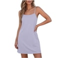 thumbnail image 2 of Uootdi Women's Slip Dresses Spaghetti Strap Square Neck Sleeveless Dresses Casual Loungewear Style Lightweight Soft Loose Fit Mini Dresses Gift, 2 of 7
