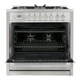 thumbnail image 5 of Commercial Style 36. in. 3.8 cu. ft. 5 Burners Dual Fuel Range, Convection Oven, Textured Grip Handle in Stainless Steel, 5 of 12