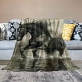 thumbnail image 2 of Autua Horse Theme Warm Lightweight Soft Fleece Blanket for All Seasons - Perfect Decor for Living Rooms, Sofa, and Cow Gifts - Excellent Hand Feel Blanket 40x50in, 2 of 6