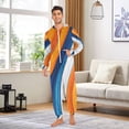 thumbnail image 6 of FORMRS Onesies Pajama for Adults Unisex Hoodie Winter Jumpsuit One Piece Sleepwear, Sizes S-2XL, Orange Abstract Wavy, 6 of 7