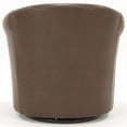 thumbnail image 4 of Pemberly Row Traditional Faux Leather Swivel Club Chair in Dark Brown, 4 of 4