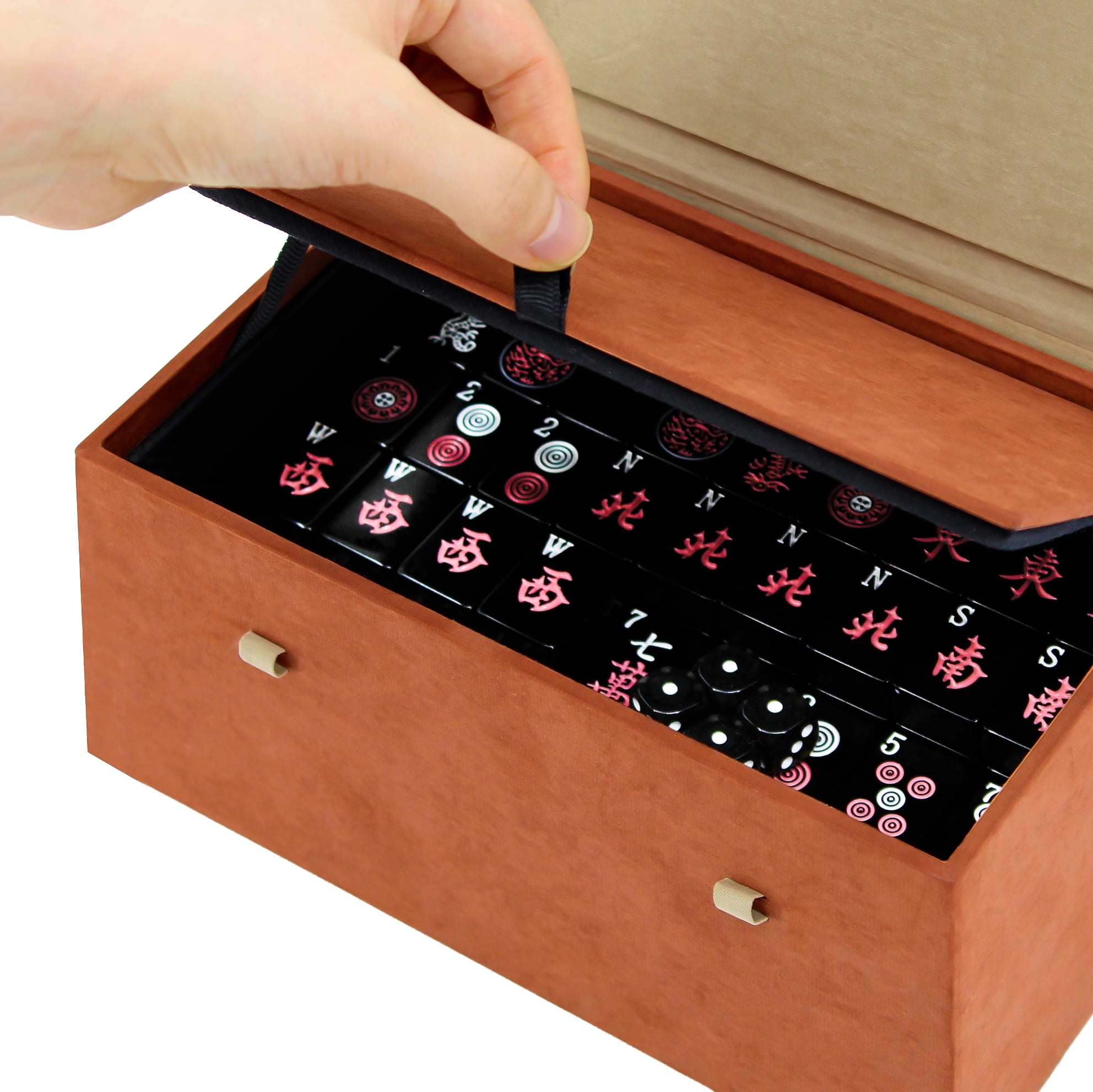 Curated for Mom: Complete American Mahjong Set with 166 Black Tiles (1.2") & Storage Case – Ideal for Game Nights