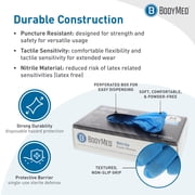BodyMed Nitrile Gloves for Exam and Home Use, Medium, 100 Count - Latex & Powder Free Disposable Gloves for Medical