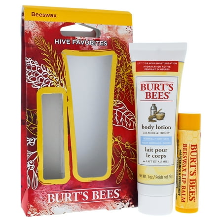 Hive Favorites - Beeswax Kit by Burts Bees for Women - 2 Pc Kit 0.15oz Beeswax Lip Balm with Vitamin