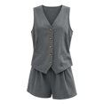 thumbnail image 7 of Lopecy-Sta Womens Matching Sets Sleeveless V Neck Vest Top and Relaxed Fit Shorts Fashion Going Out Two Piece Outfits for Summer Streetwear, 7 of 7
