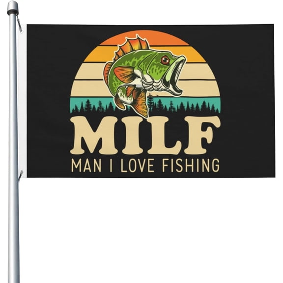 Fishing Flag Man I Love Fishing Flag For Room Teen Double Sided Unique Flags Outdoor Banner For Garden 3x5 Ft, Man I Love Fishing Tapestry For Room