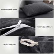 Pure Era Duvet Cover Set-Jersey Cotton 100% T-Shirt Cotton-Ultra Soft Heathered Black-Queen Size,Heathered Black Charcoal Gray