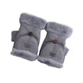 thumbnail image 4 of Guantes sin dedos de invierno, mitones para mensajes de texto, guantes para clima frío, mitones con parte abatible Gris, 4 of 8